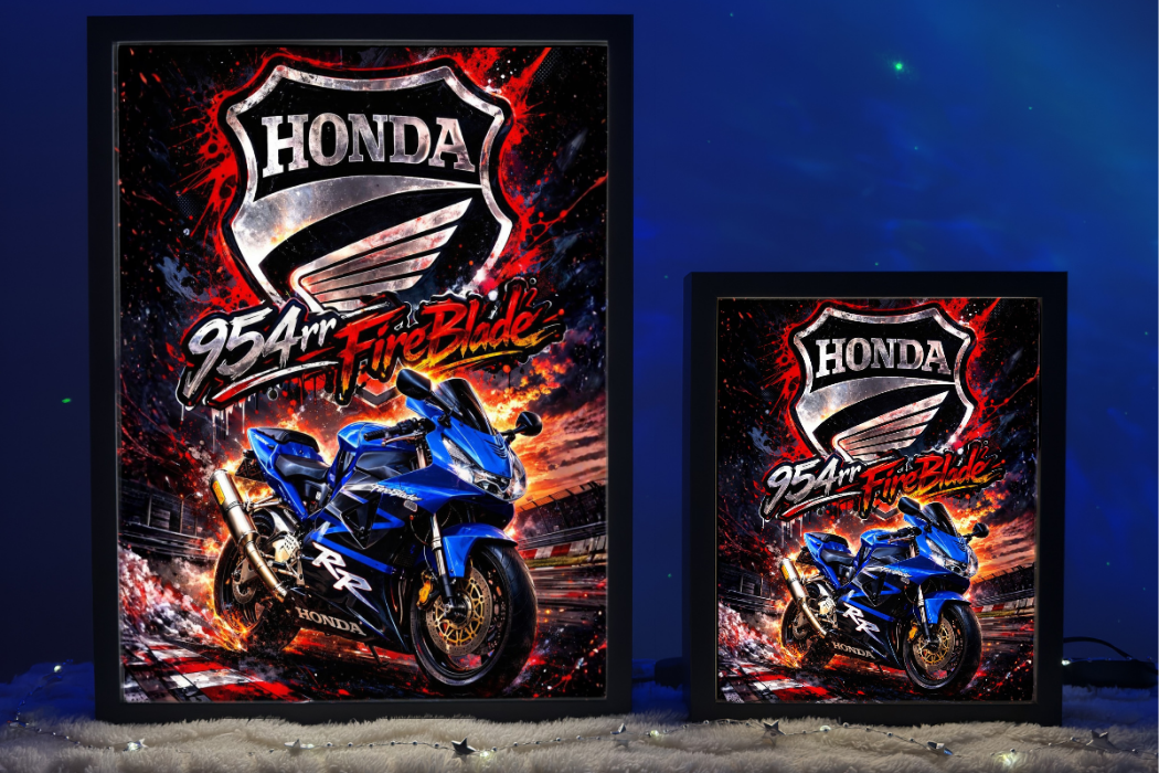 ObrazoLampka Lampka Nocna Prezent Honda CBR 954rr FireBlade niebieska