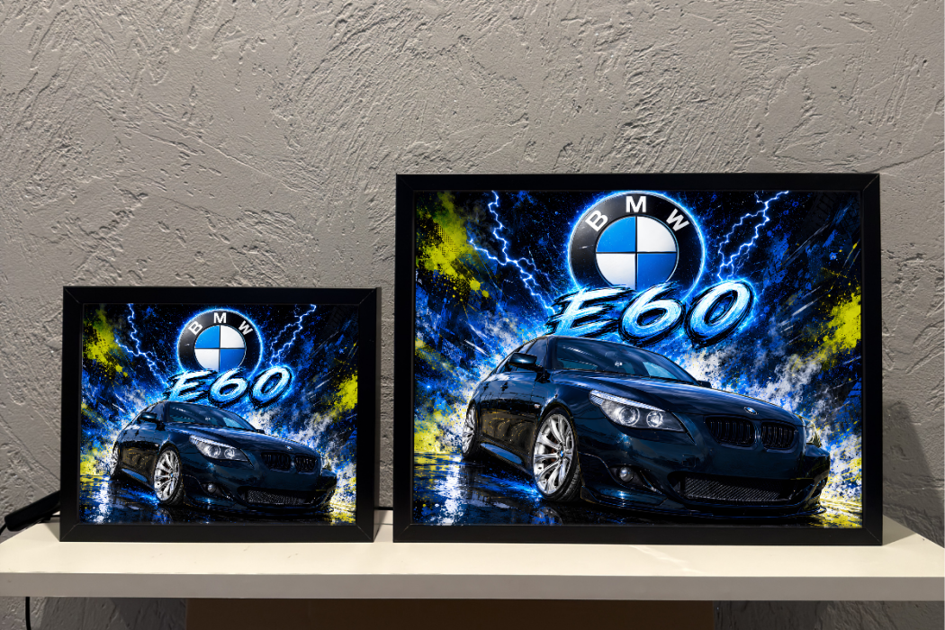 BMW E60 Czarne Prezent dla Faceta Lampka Nocna ObrazoLampka