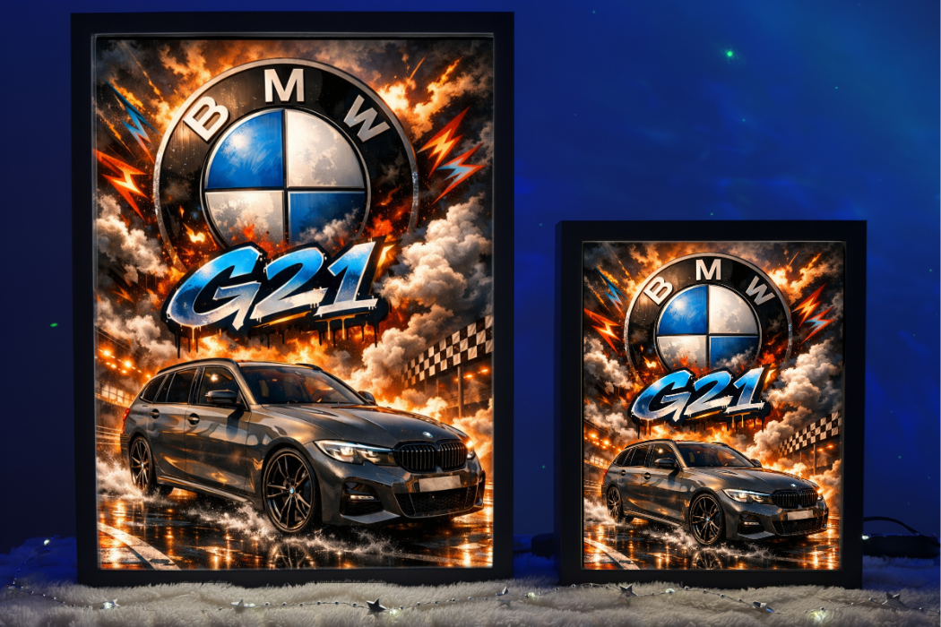 BMW G21 szare Prezent Lampka Nocna ObrazoLampka 1