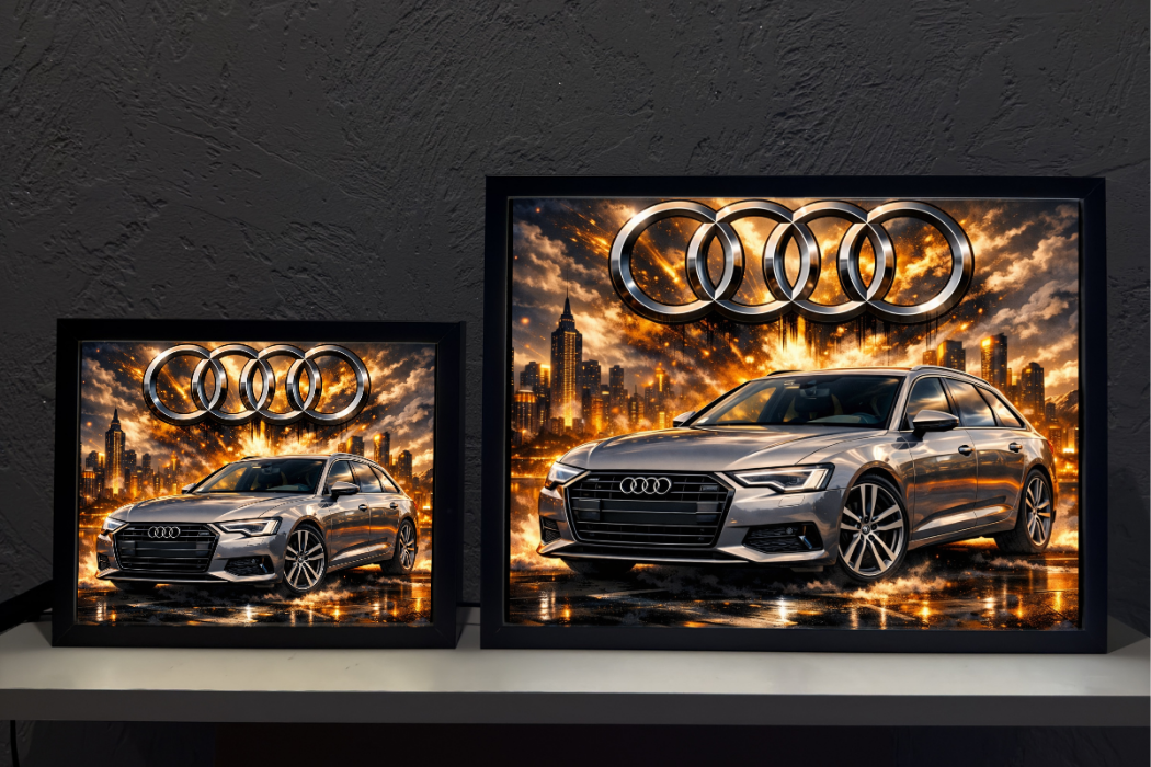 ObrazoLampka Prezent Lampka Nocna Audi A6 C8 Avant Srebrne 1