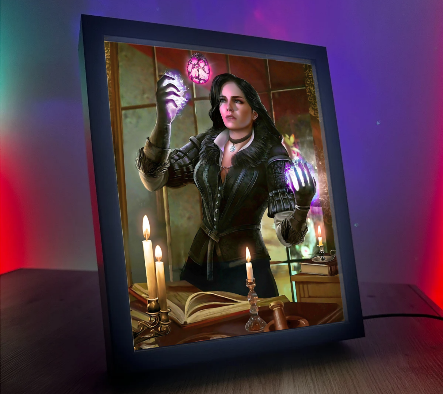 Obrazo Lampka The Witcher Wiedźmin Geralt Yennefer 2