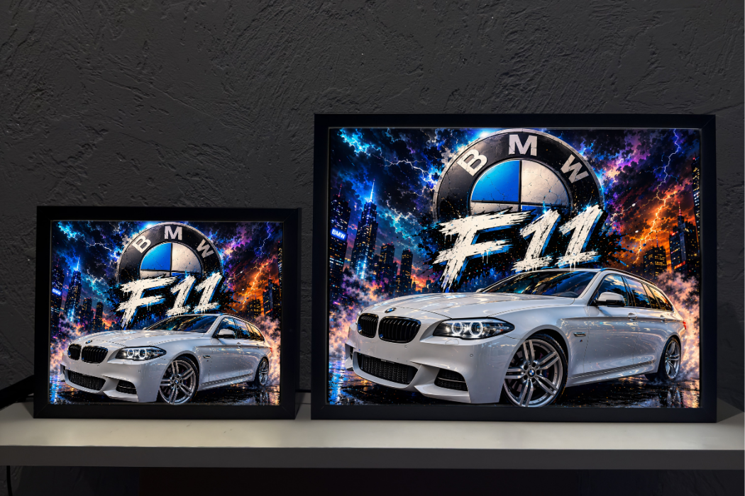 BMW F11 Białe Prezent Lampka Nocna ObrazoLampka 2