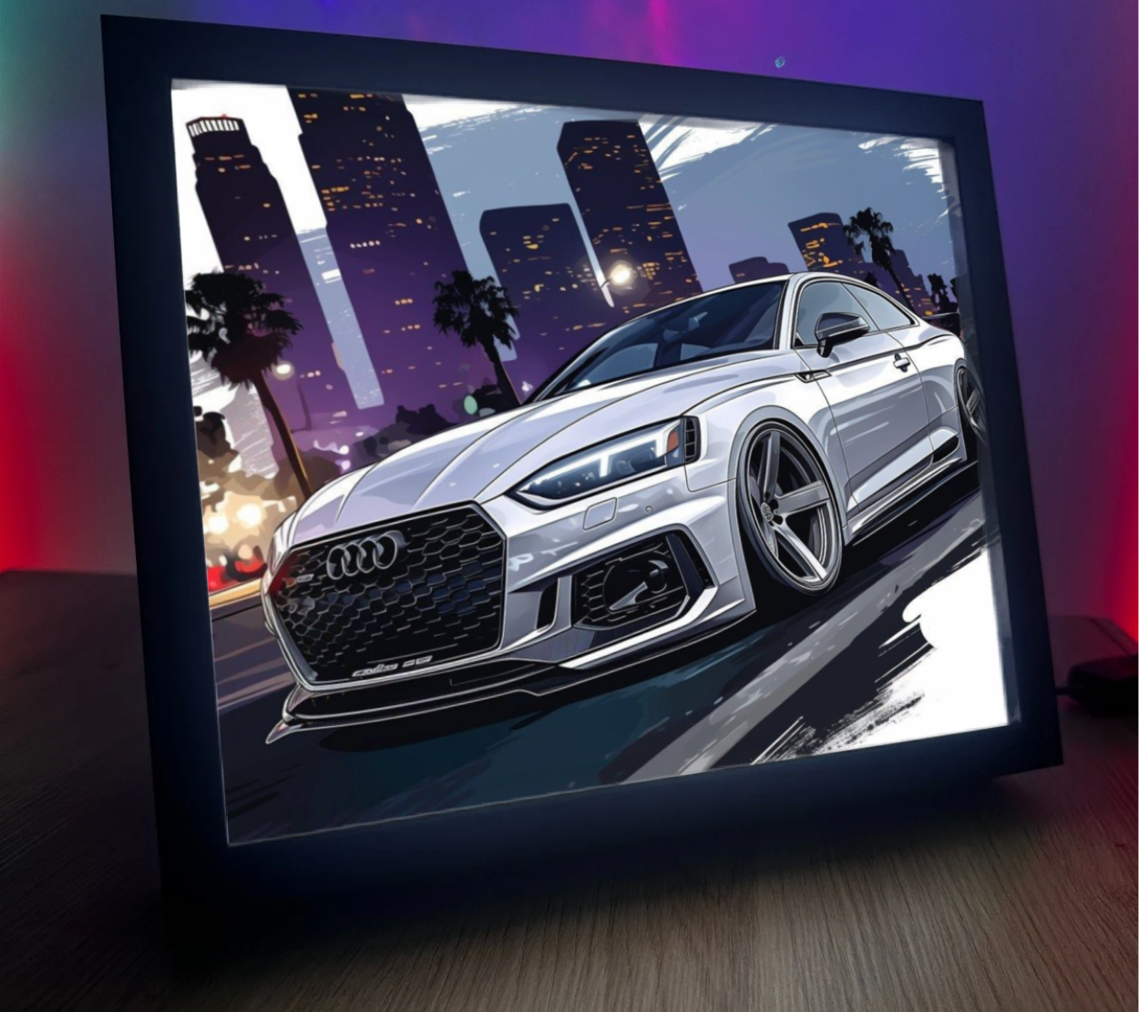 Obrazo lampka Audi srebrne