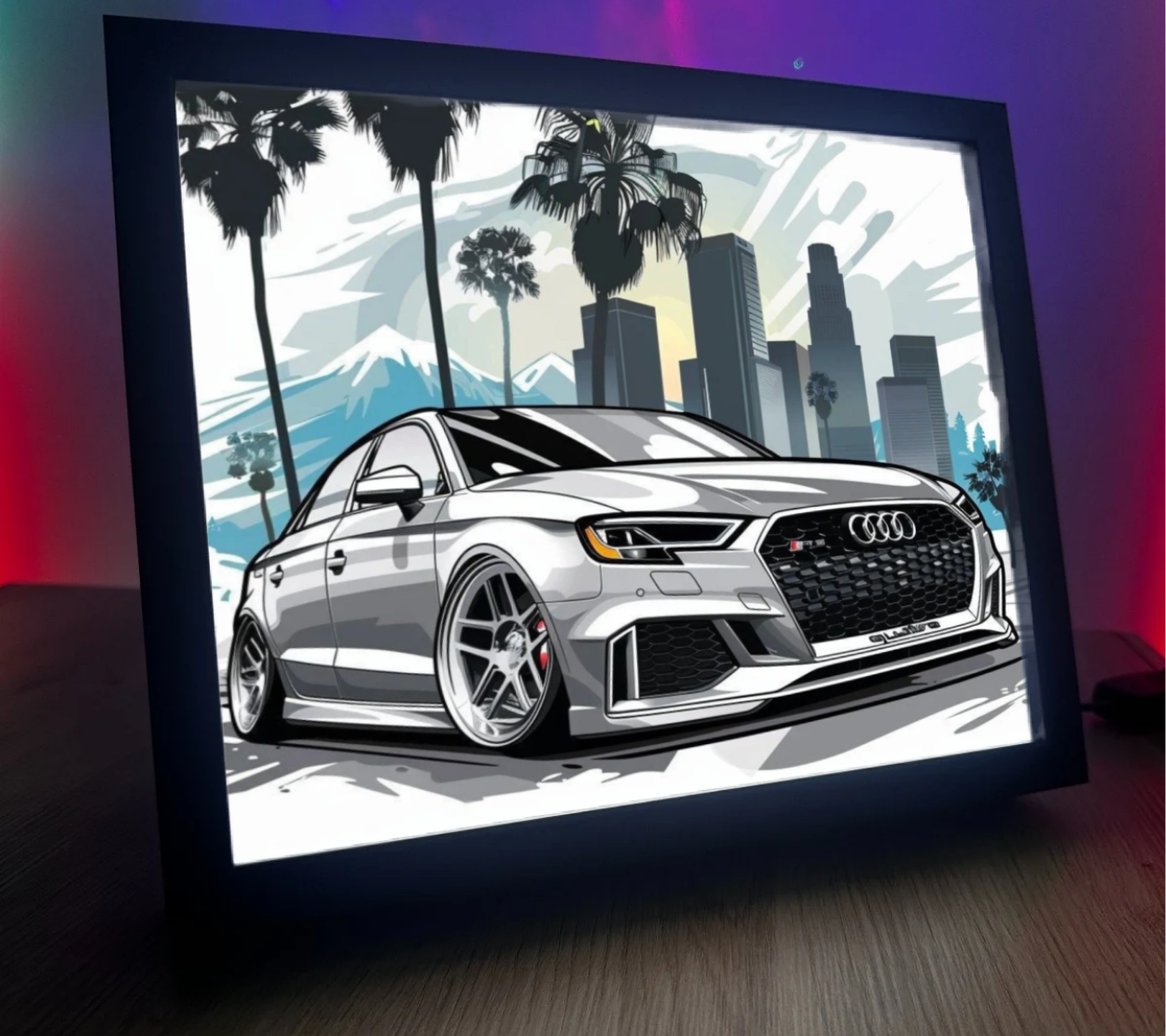 Obrazo lampka Audi plakat mega efekt
