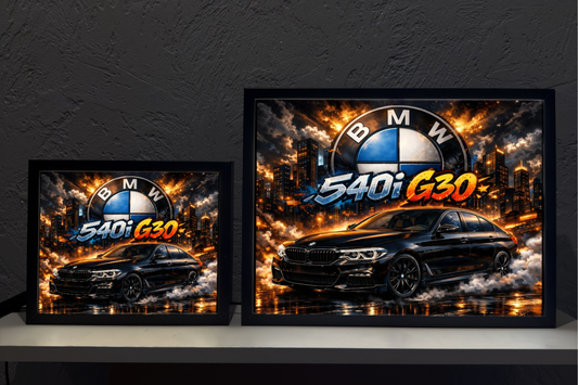 BMW 540i G30 Czarne Prezent Lampka Nocna ObrazoLampka 1