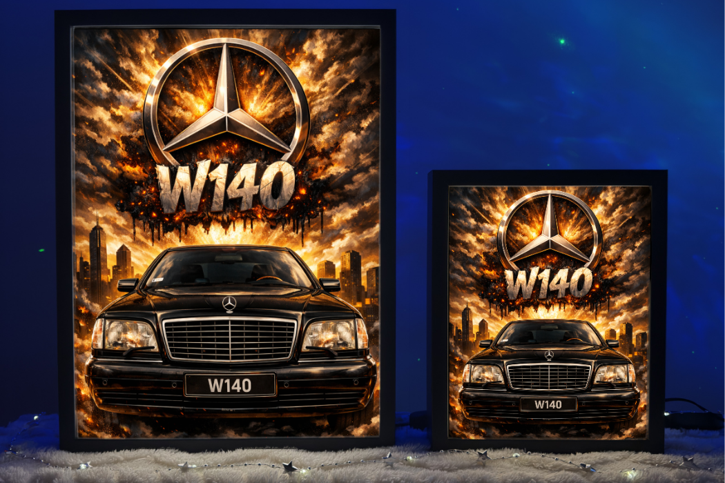 Prezent Dla Fana Mercedes-Benz W140 Lampka Nocna ObrazoLampka 2