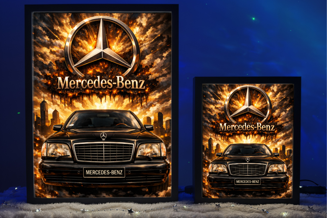 Prezent Dla Fana Mercedes-Benz W140 Lampka Nocna ObrazoLampka 4