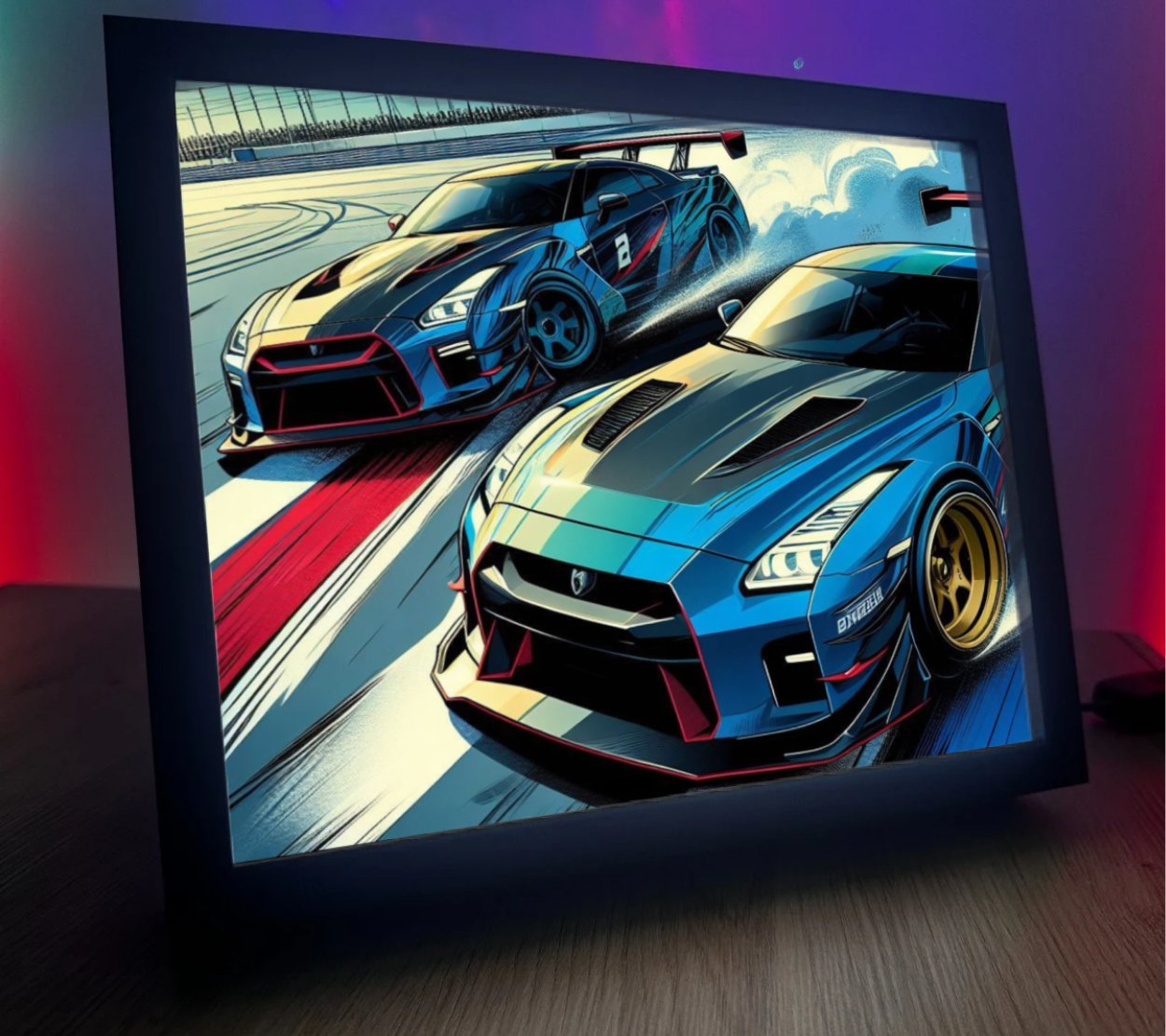 Obrazo lampka dwa nissany gtr