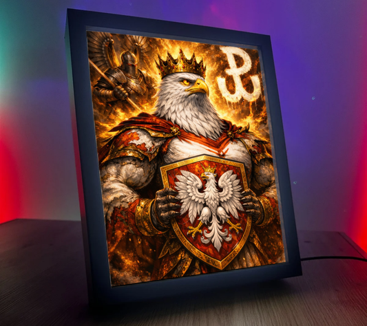 ObrazoLampka Polska Orzeł Własny napis 6