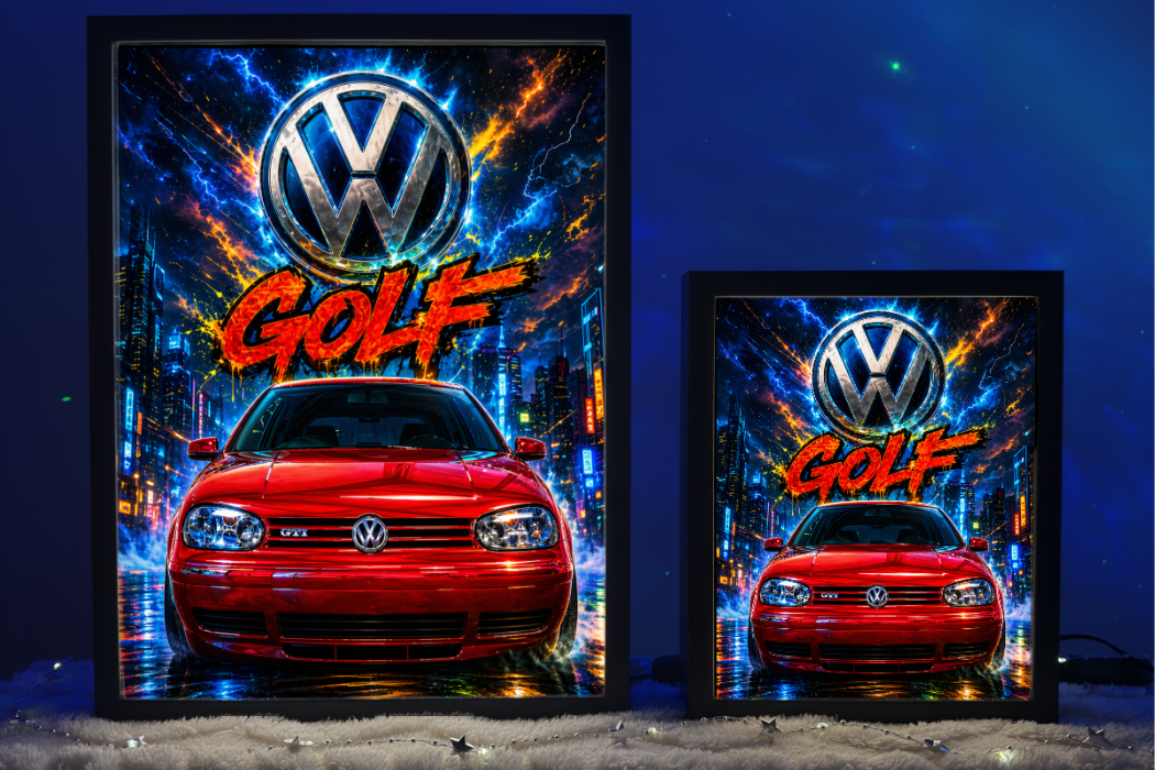 VW Golf 4 Czerwony Lampka Nocna ObrazoLampka 1
