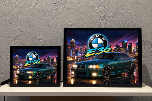 BMW e36 Sedan Zielone Lampka Nocna ObrazoLampka 1