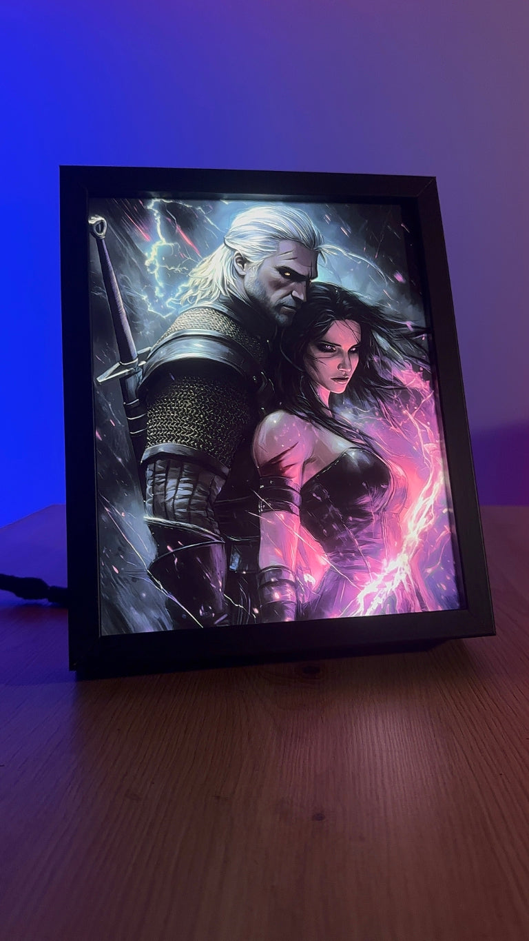 Obrazo Lampka The Witcher Wiedźmin Geralt Yennefer 3