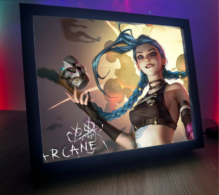 Obrazo lampka pomysł na prezent Jinx Arcane LoL League of Legends 10