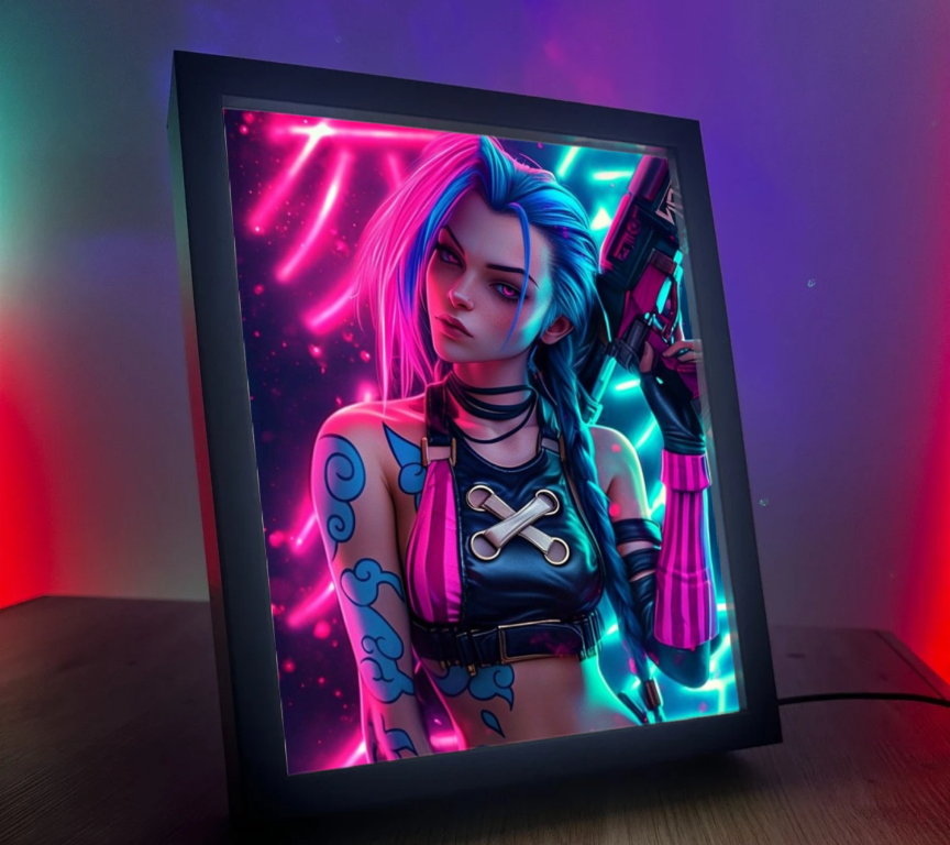 Obrazo lampka pomysł na prezent Jinx Arcane LoL League of Legends 3