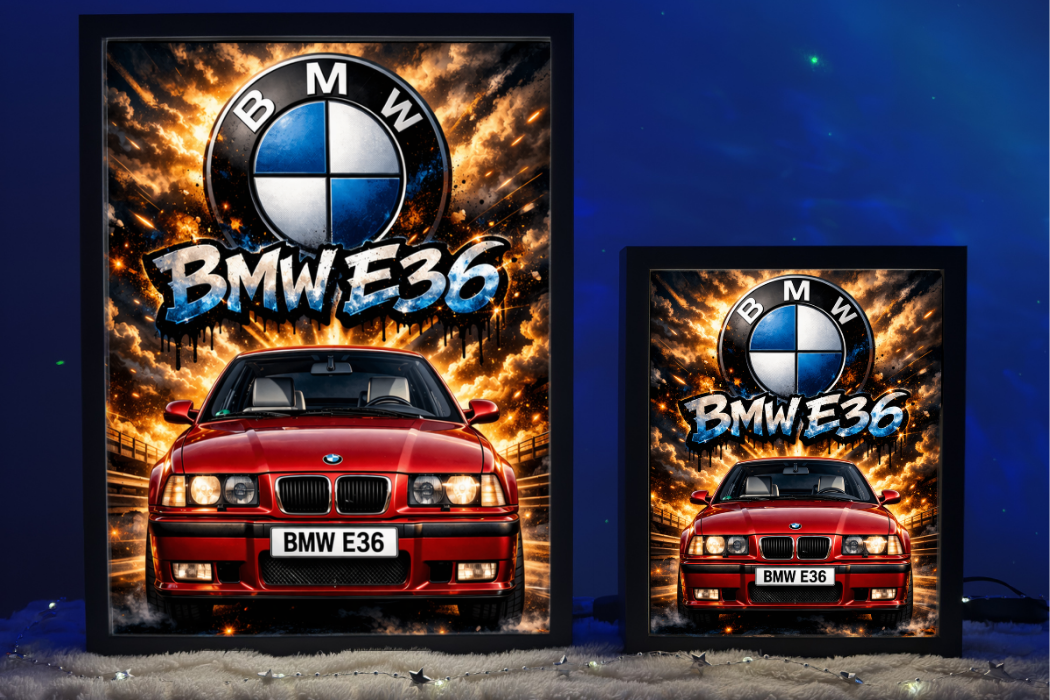 Prezent Dla Fana BMW E36 Lampka Nocna ObrazoLampka Front Czerwone 1