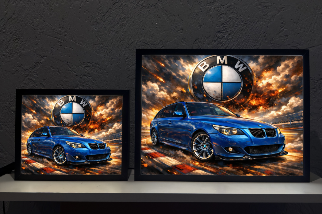ObrazoLampka Prezent Lampka Nocna BMW E61 niebieskie 2