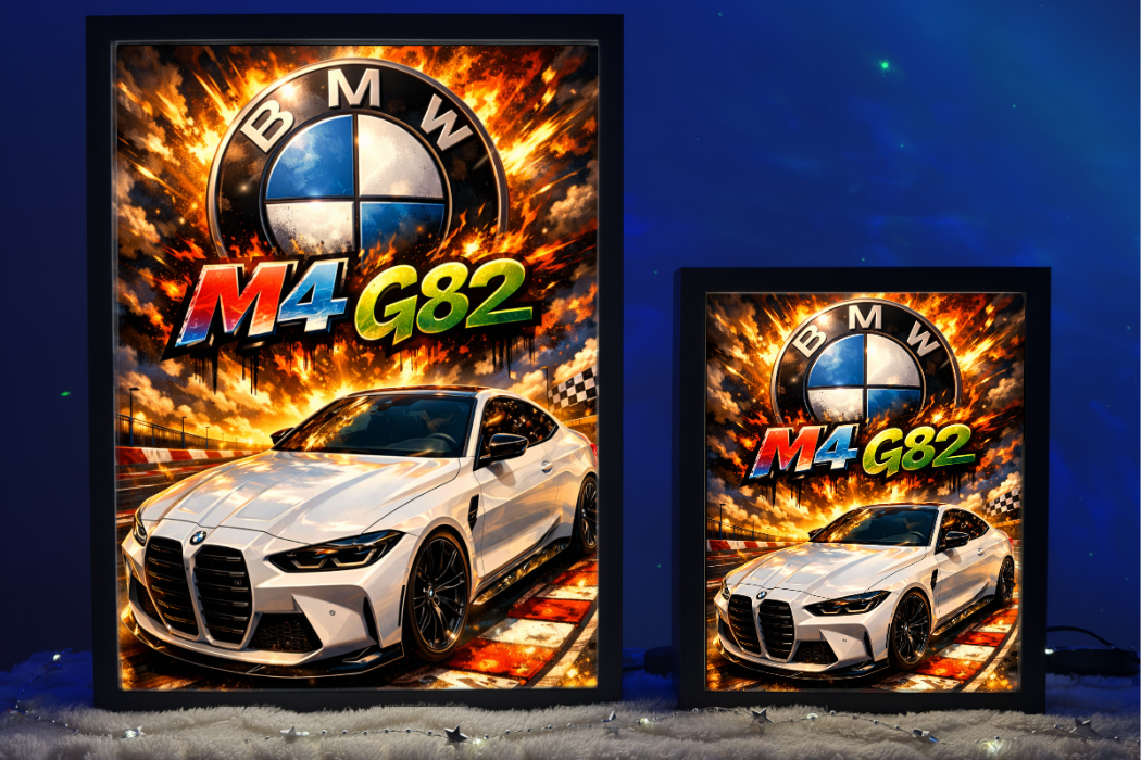 ObrazoLampka Prezent Lampka Nocna BMW M4 G82 Białe 1