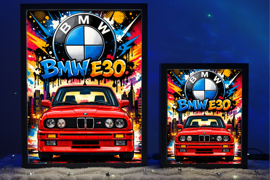 Prezent Dla Fana BMW E30 Lampka Nocna ObrazoLampka Front Czerwone 2