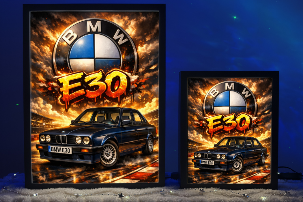 Prezent Dla Fana BMW E30 Sedan Lampka Nocna ObrazoLampka Granatowe 2