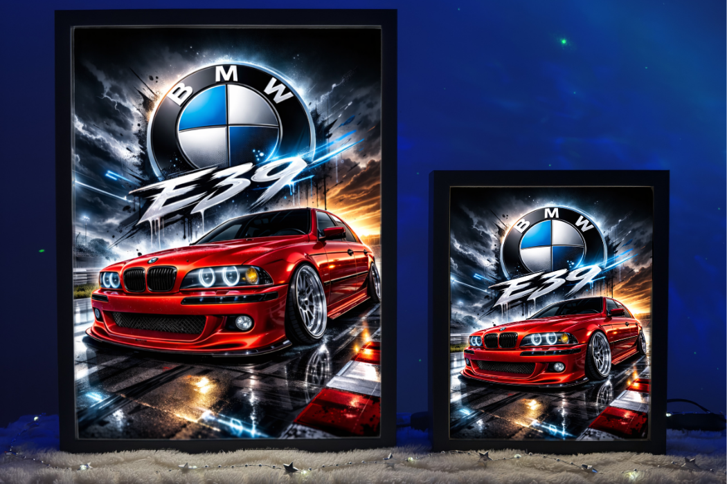 ObrazoLampka Prezent Lampka Nocna Plakat BMW E39 Czerwone 1