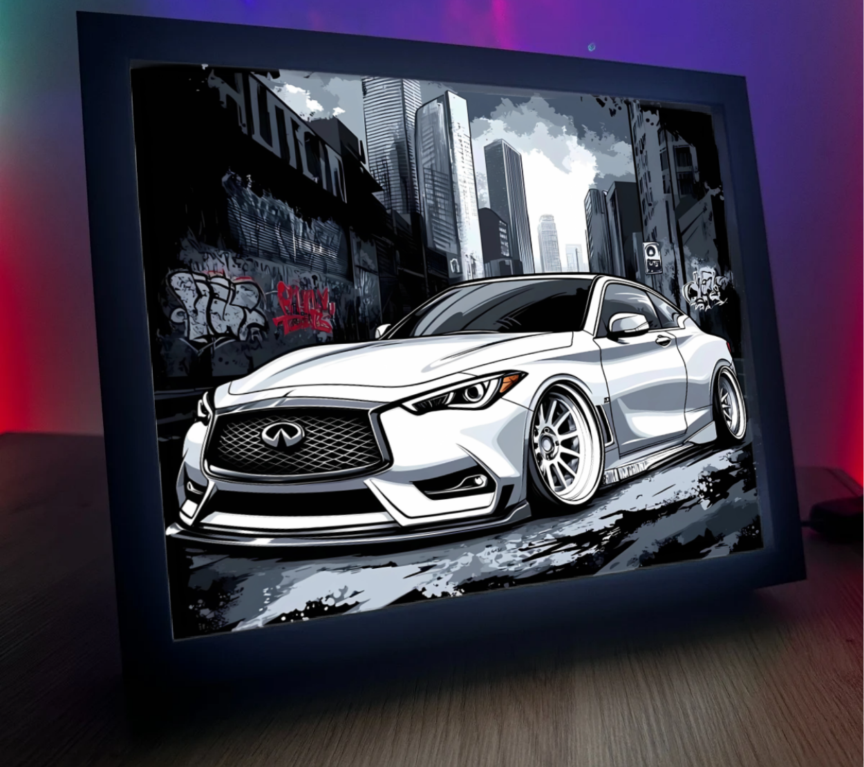 Obrazolampka Na prezent Infinity Białe