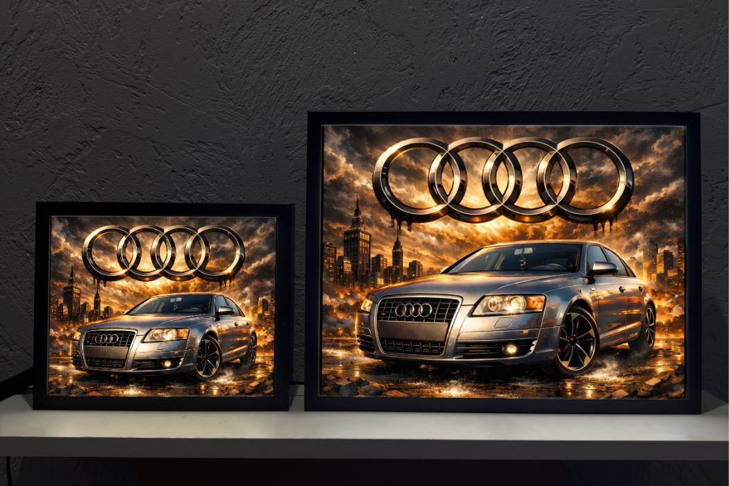ObrazoLampka Prezent Lampka Nocna Audi A6 C6 srebrne 1