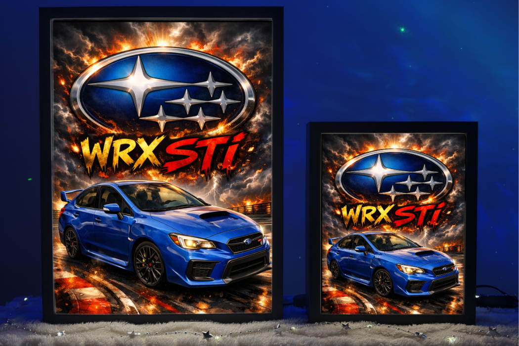 Subaru WRX STI Niebieskie Prezent Lampka Nocna ObrazoLampka 1
