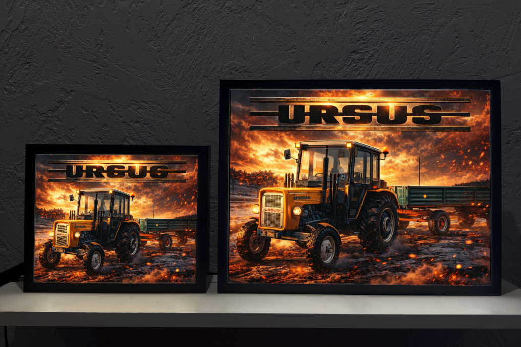 ObrazoLampka Traktor Ursus z przyczepą 2