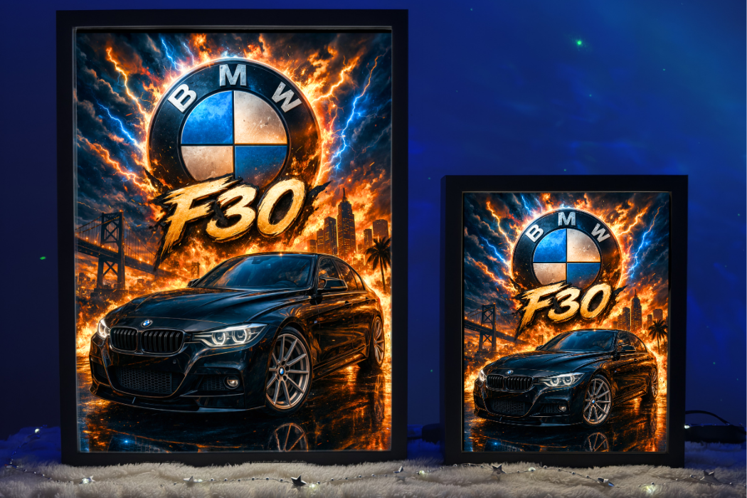 BMW F30 Czarne Prezent Lampka Nocna ObrazoLampka 2