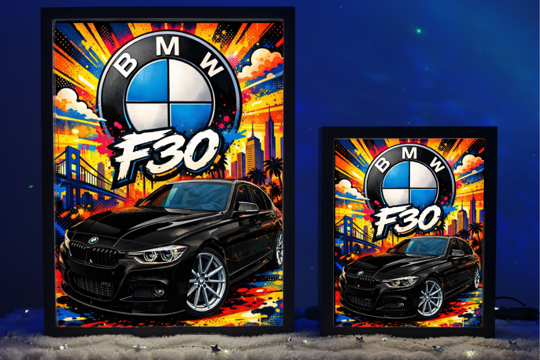 BMW F30 Czarne Prezent Lampka Nocna ObrazoLampka 1