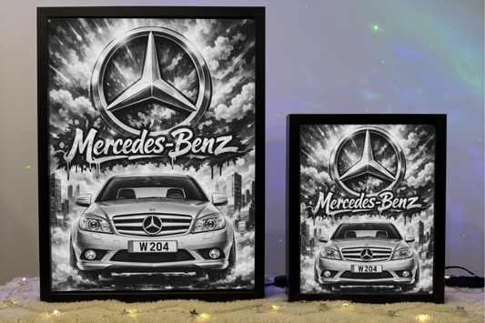 Prezent Dla Fana Mercedes W204 Lampka Nocna ObrazoLampka Front Srebrne 1