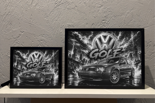 VW Golf 4 Czerwony Lampka Nocna ObrazoLampka 2