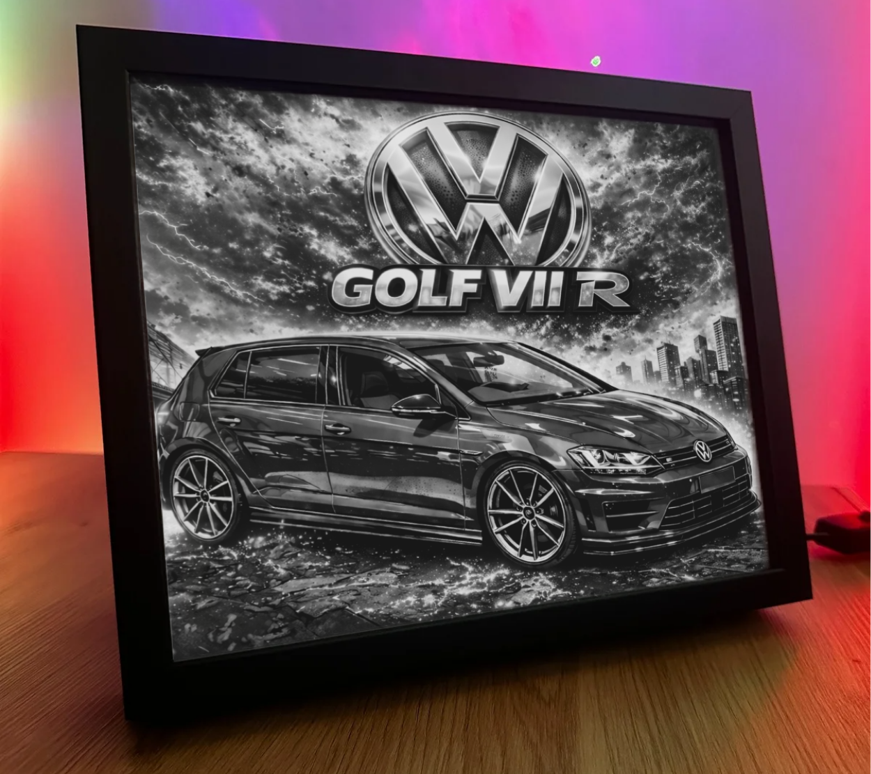 ObrazoLampka VW Golf VII R Niebieski 1