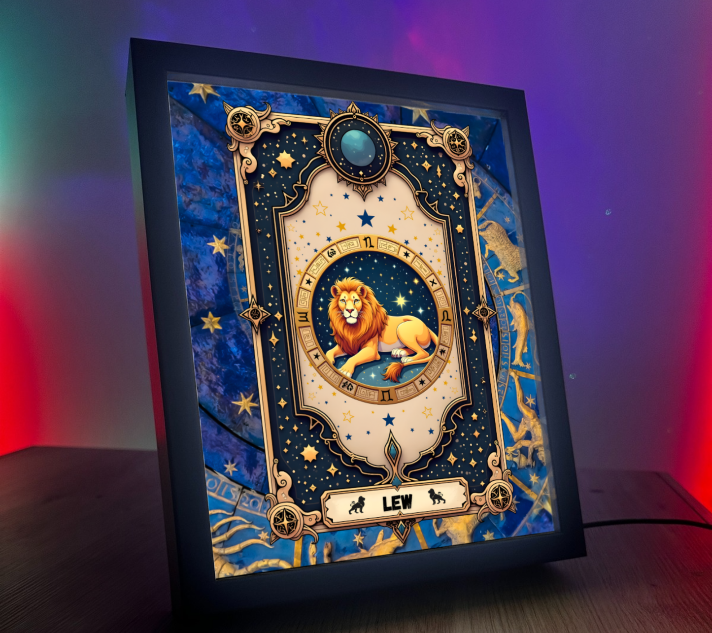 Obrazo Lampka Zodiak Lew