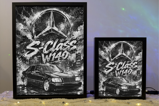 ObrazoLampka Prezent Lampka Nocna Mercedes S-Class W140 czarny