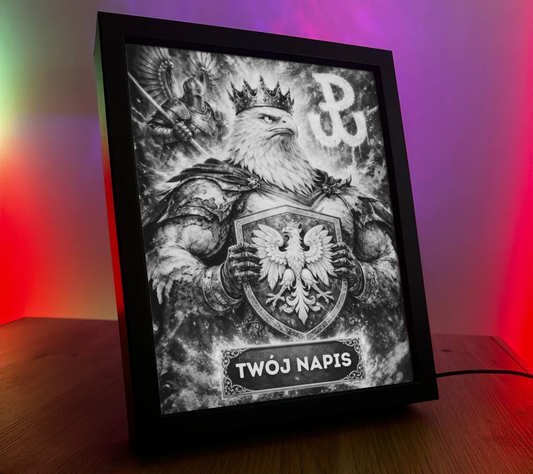 ObrazoLampka Polska Orzeł Własny napis 4