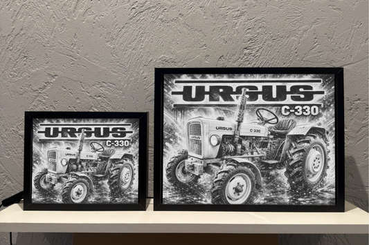 Traktor Ursus C-330 c330 Żółty Lampka Nocna Pomysł na Prezent Obrazolampka 1