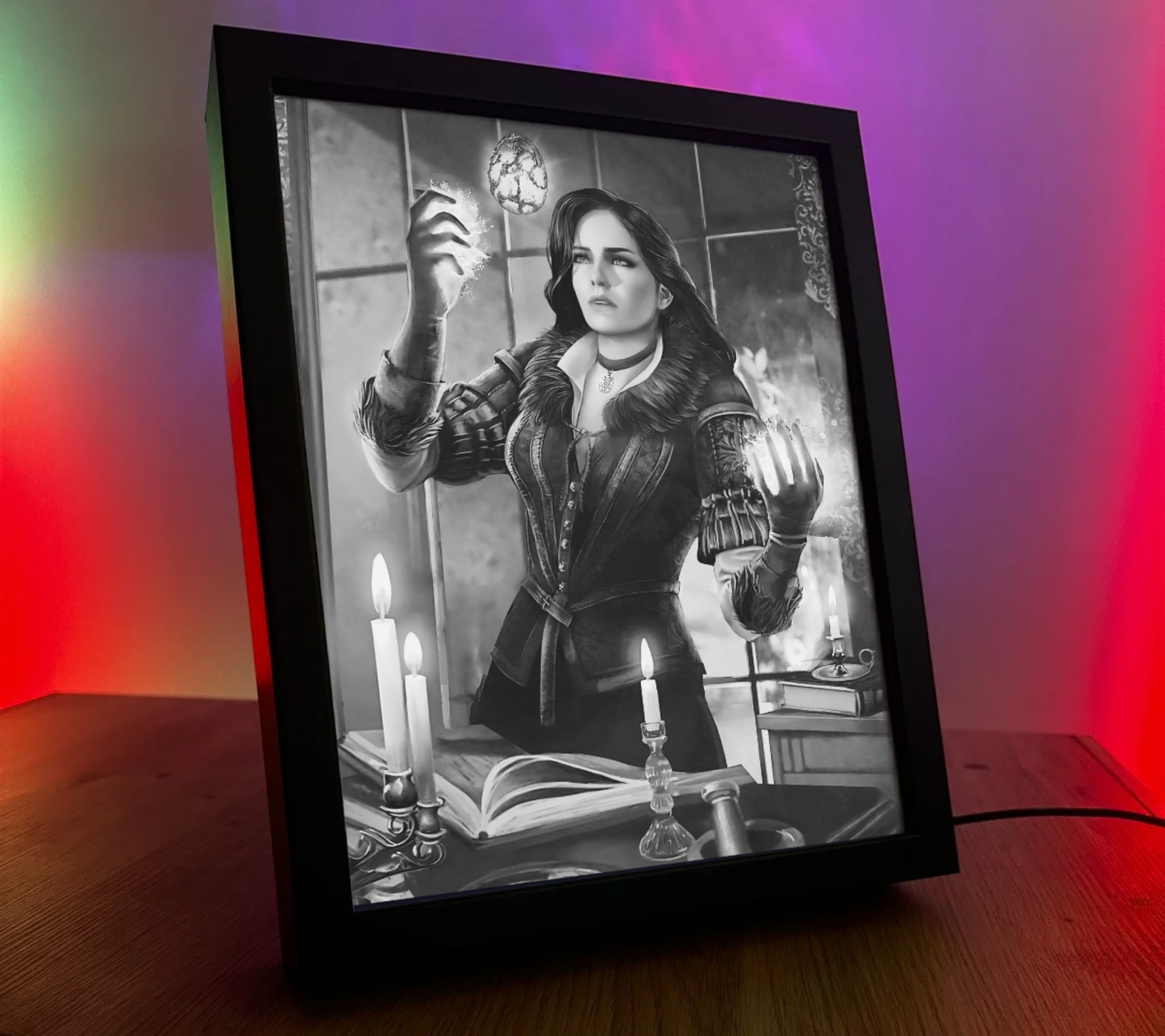 Obrazo Lampka The Witcher Wiedźmin Geralt Yennefer 2