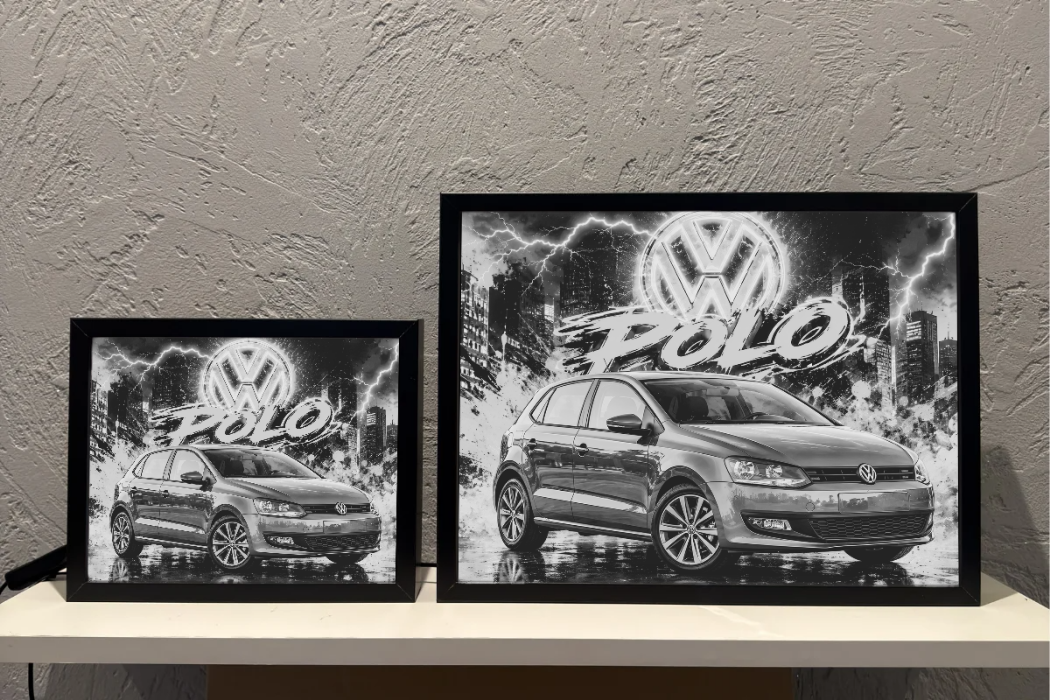 VW POLO Szare Prezent Lampka Nocna ObrazoLampka 1