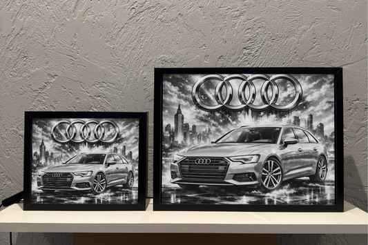 ObrazoLampka Prezent Lampka Nocna Audi A6 C8 Avant Srebrne 1