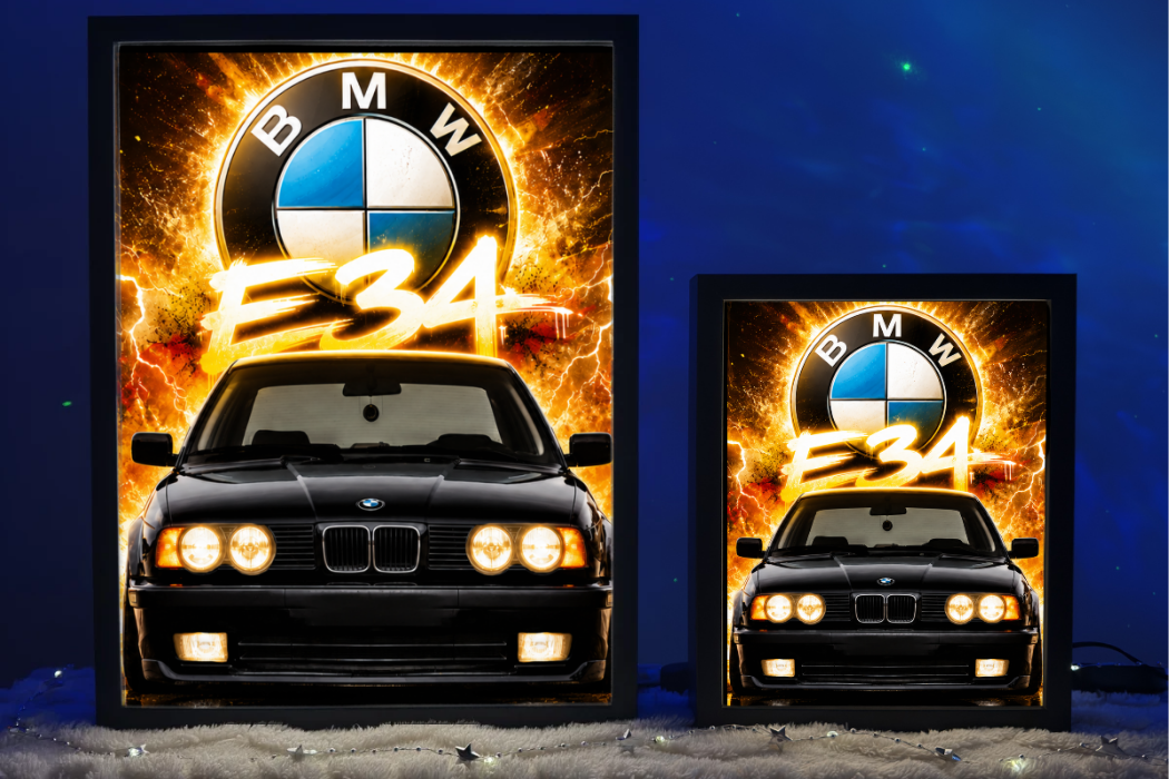 BMW E34 Czarny Prezent dla Faceta Lampka Nocna ObrazoLampka 1