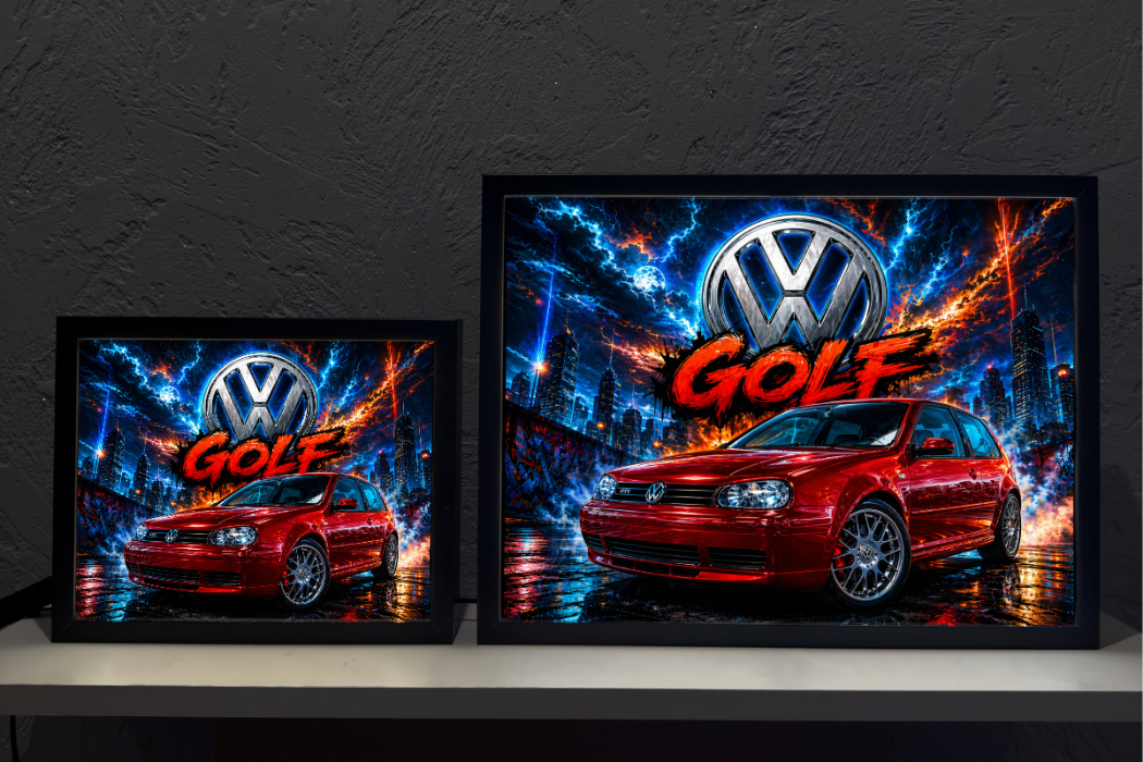 VW Golf 4 Czerwony Lampka Nocna ObrazoLampka 2