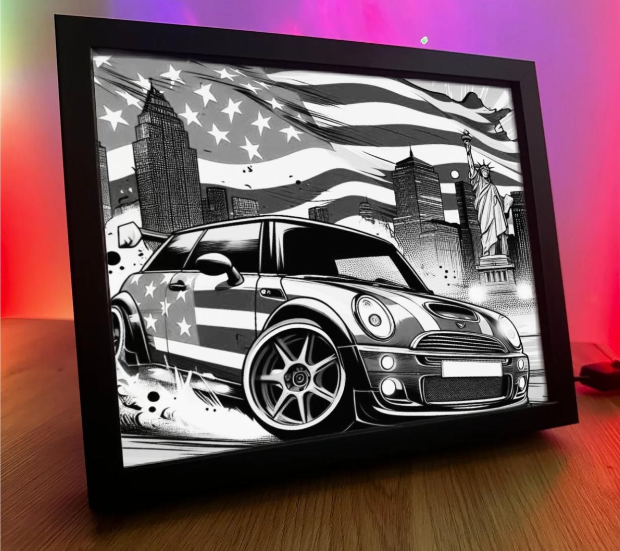 Obrazo lampka Mini USA