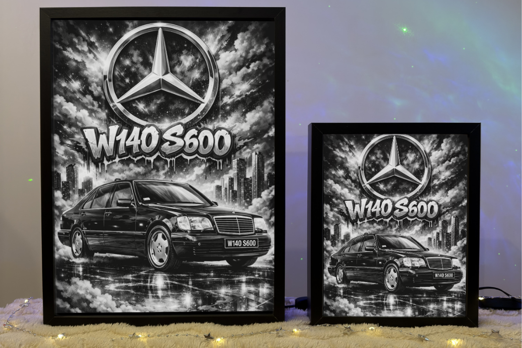 Prezent Dla Fana Mercedes-Benz W140 Lampka Nocna ObrazoLampka 3