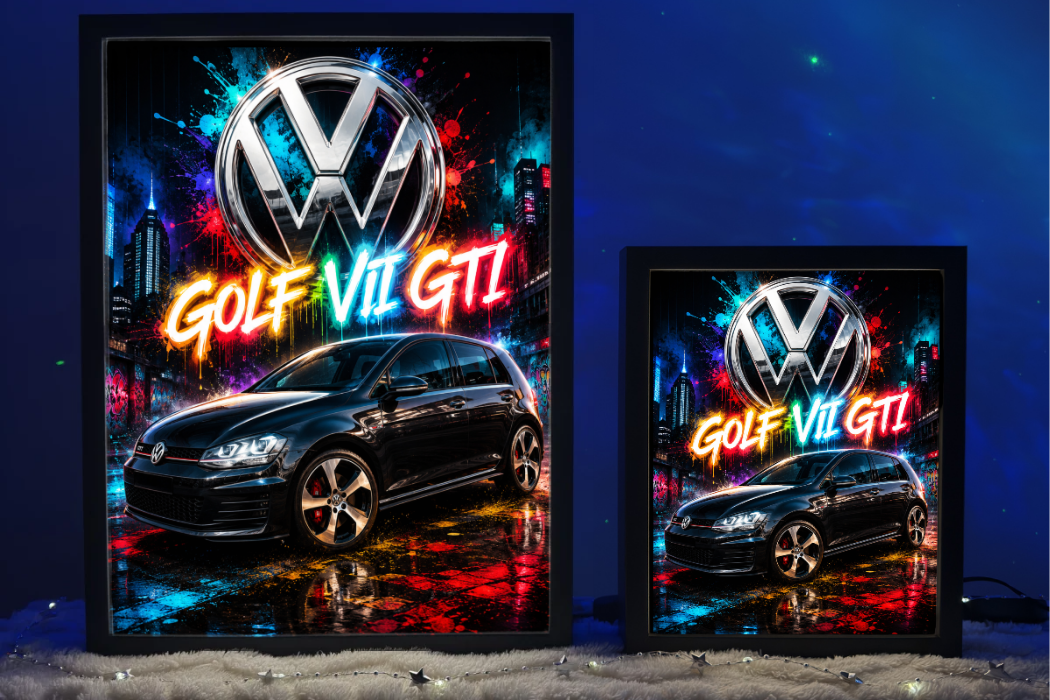 Golf 7 GTI Czarny Prezent dla Faceta Lampka Nocna ObrazoLampka 3