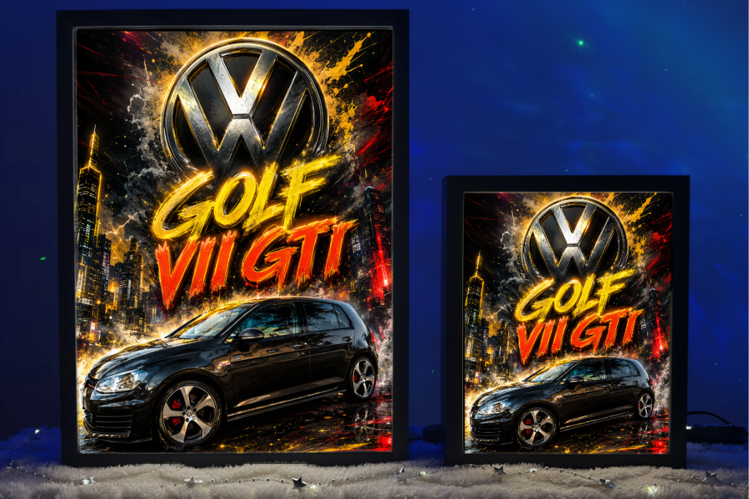 Golf 7 GTI Czarny Prezent dla Faceta Lampka Nocna ObrazoLampka 1