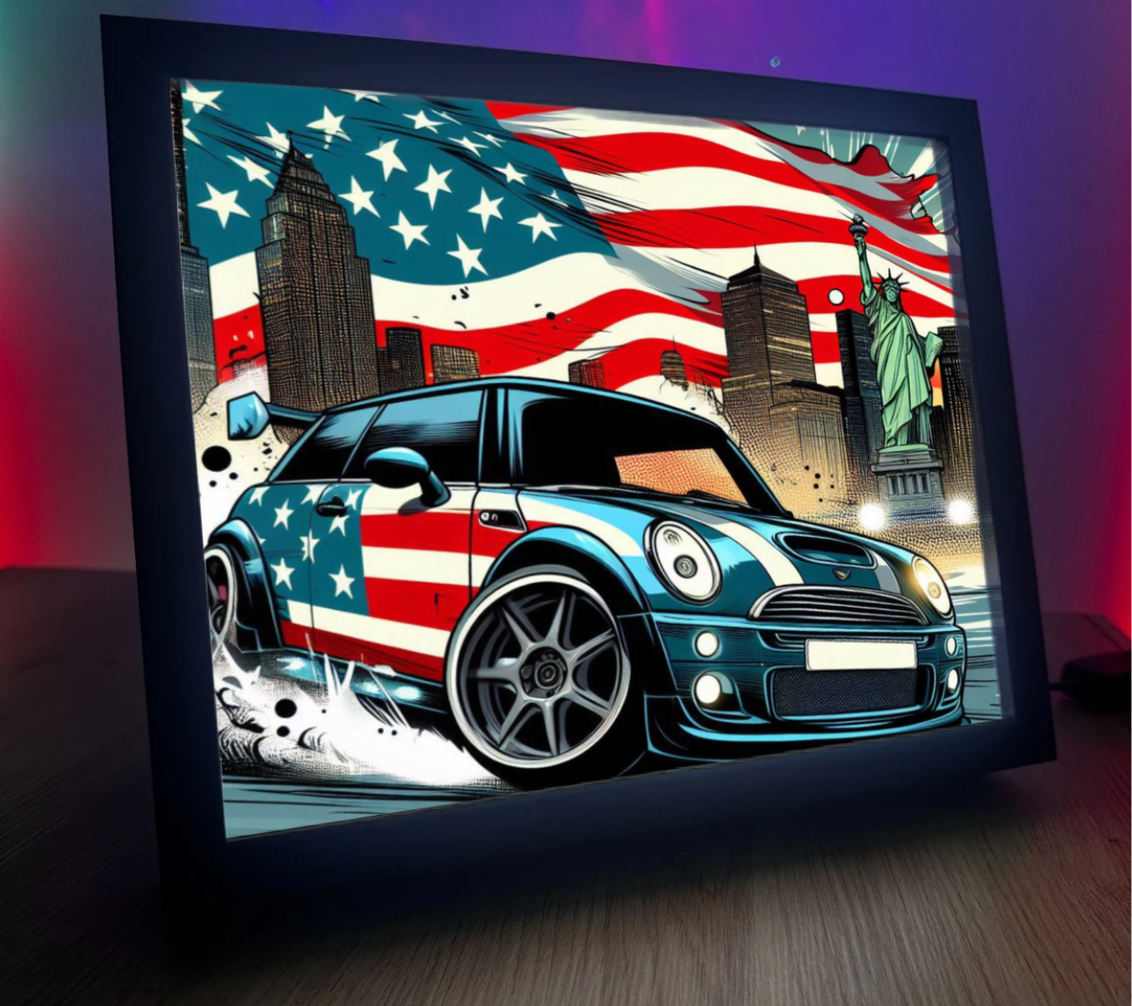 Obrazo lampka Mini USA