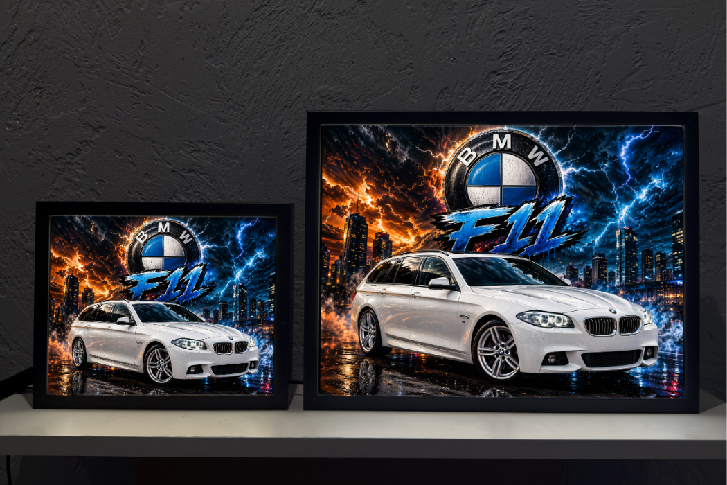 BMW F11 Białe Prezent Lampka Nocna ObrazoLampka 1