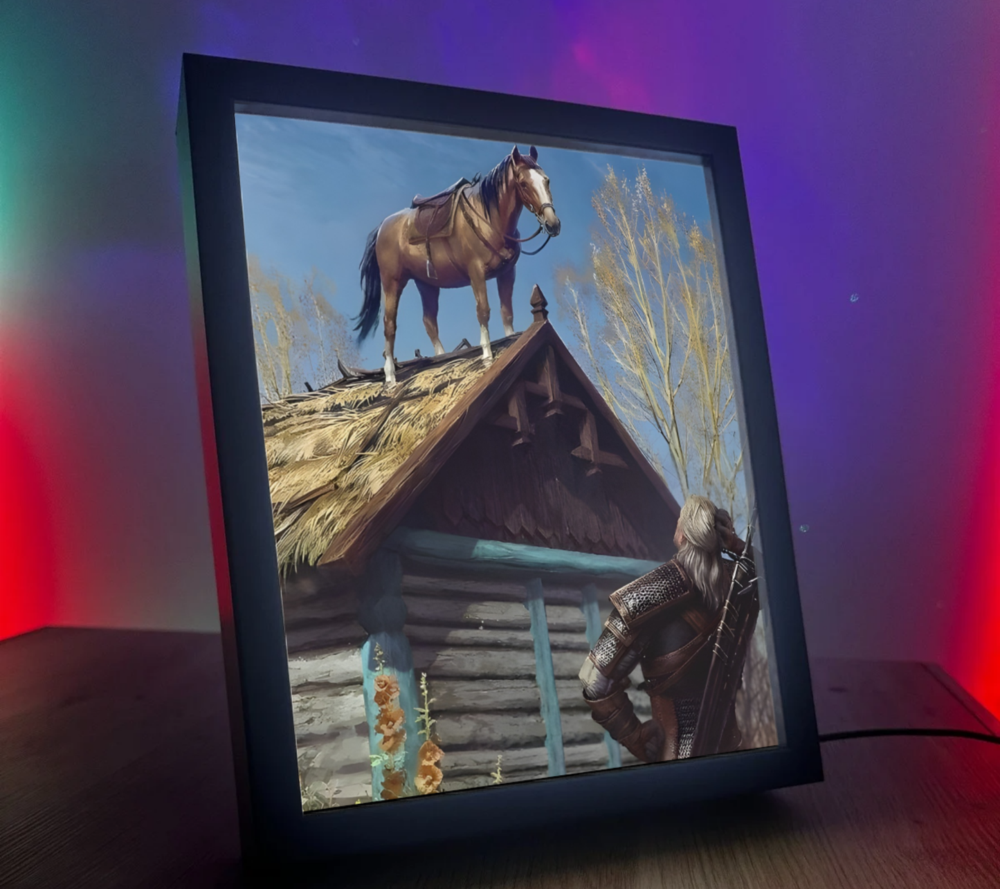 ObrazoLampka Wiedźmin Płotka na dachu