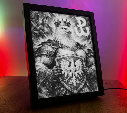 ObrazoLampka Polska Orzeł Własny napis 6